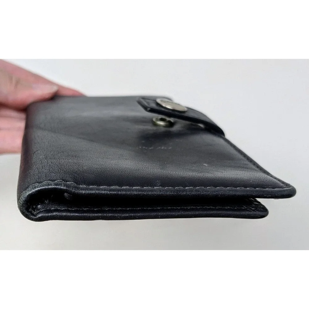 COACH Multi Card Wallet Checkbook Holder Black Leather